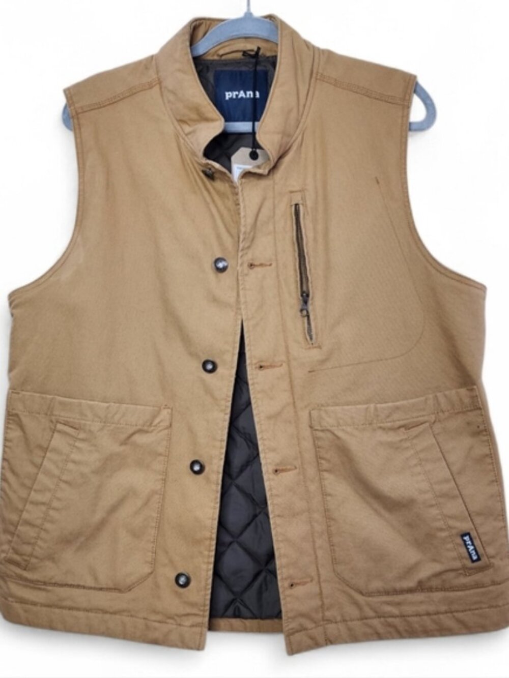NWT Prana Tan Color Men Workwear Tremby Vest Sz Medium